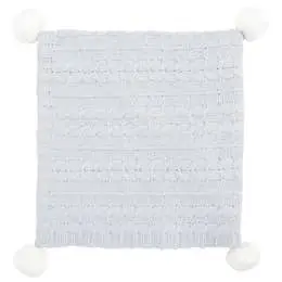 Chenille Pom Pom Baby Blanket - Gray