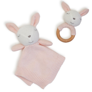 Bunny Snuggle and Rattle Set
