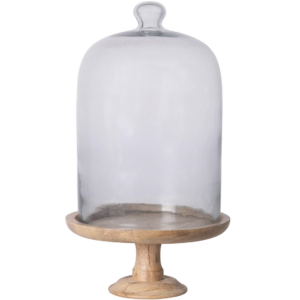 Glass Cloche Mango Base