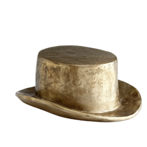 Aged Brass Hat Miniature Sculpture