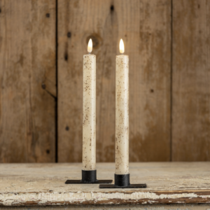 9.5" 3D Flame Cream Taper Candle (Set of 2)