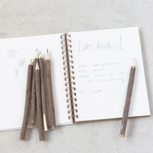 Hand-Carved Wood Pencil Set