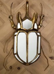 Mirrored Rhinoceros Beetle Decor