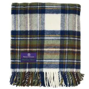 Highland Tweed Wool Throw - Muted Blue
