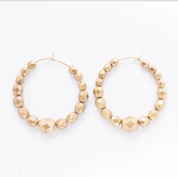 Gold Bead Hoops