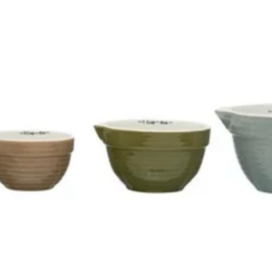 Batter Bowl Measuring Cups (Gray, Green, Brown, Tan)