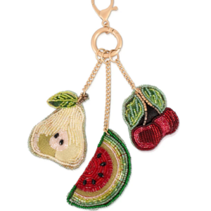 Fruit Cup Beaded Keychain
