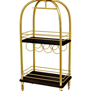 Large Gold Luggage Bar Cart