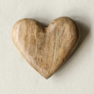 Hand-Carved Mango Wood Heart