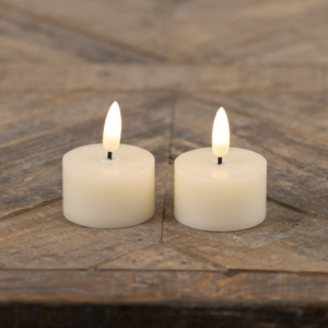 3D Flame Tealight Candles Cream (Set of 2)