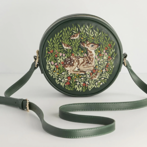 Fawn Embroidered Circle Purse