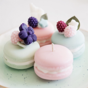 Macaron Dessert Candle Trio