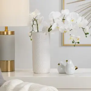 Embossed Mandala Ceramic Vase