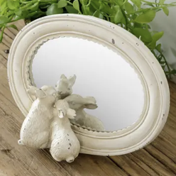Bunnies Peeking Mirror