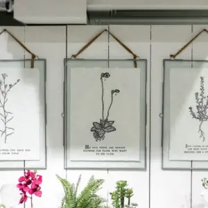 Glass and Metal Wall Hanging Picture Frame