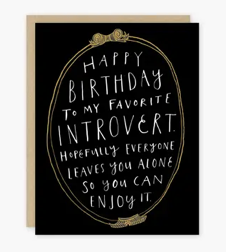 Introvert Birthday Card