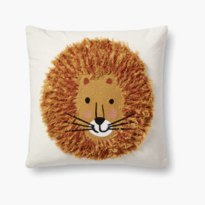 Lion Embroidered Pillow