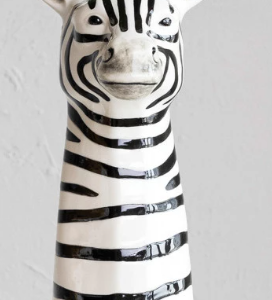 Stoneware Zebra Vase