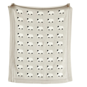 Knit Sheep Throw Blanket