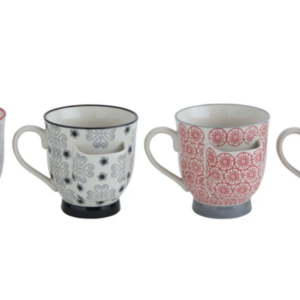 Printed Stoneware w/Teabag Holder