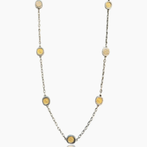 Mini Satin Silver Pavia Station Necklace