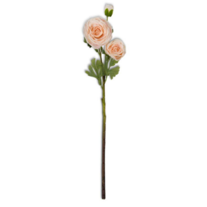 25"  Peach Real Touch Triple Bloom Ranunculus Stem