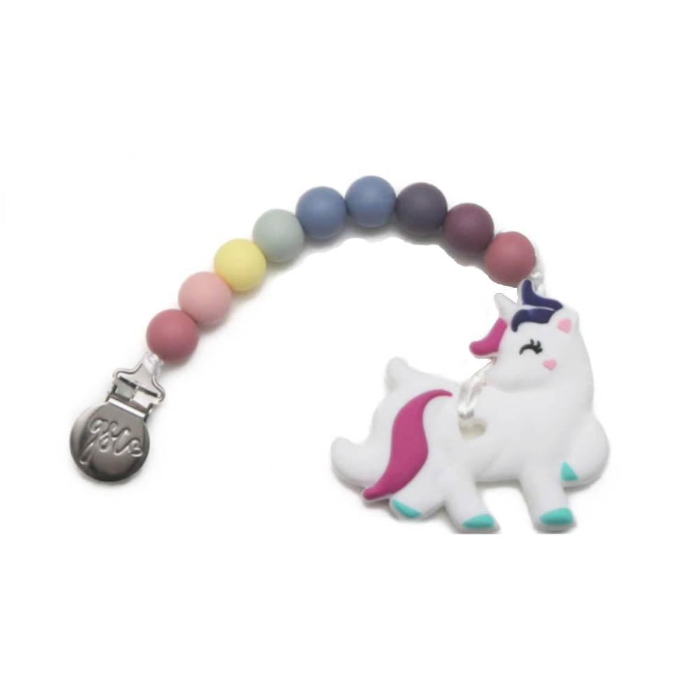 Silicone Teether (Clip-On) - Unicorn
