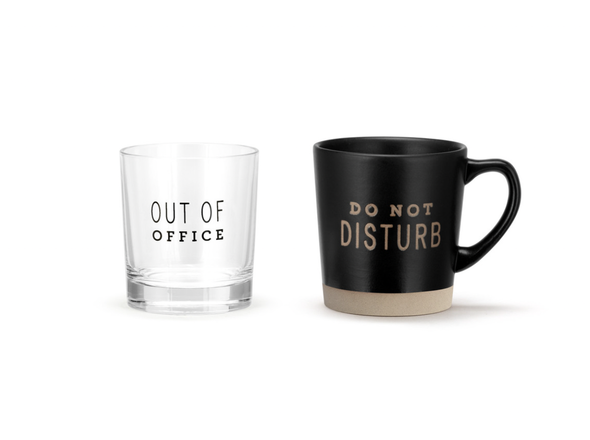 Mug and Rocks Glass Set