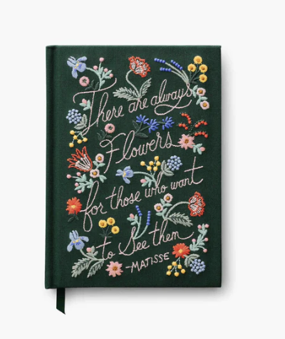 There Are Always Flowers Embroidered Journal