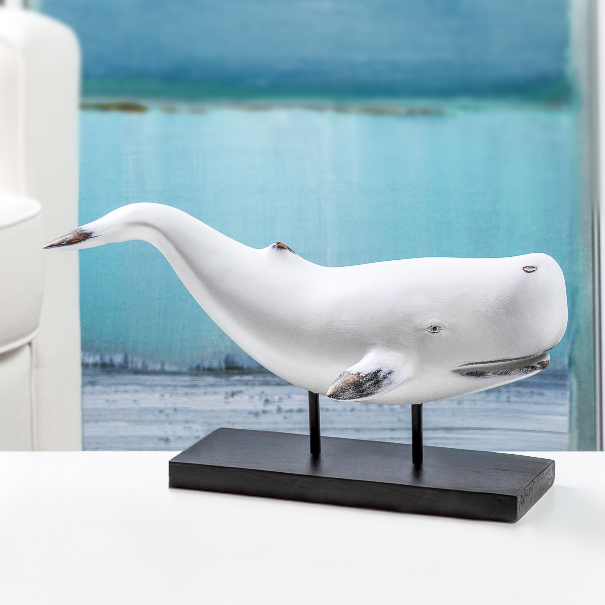 Whale Statue - White