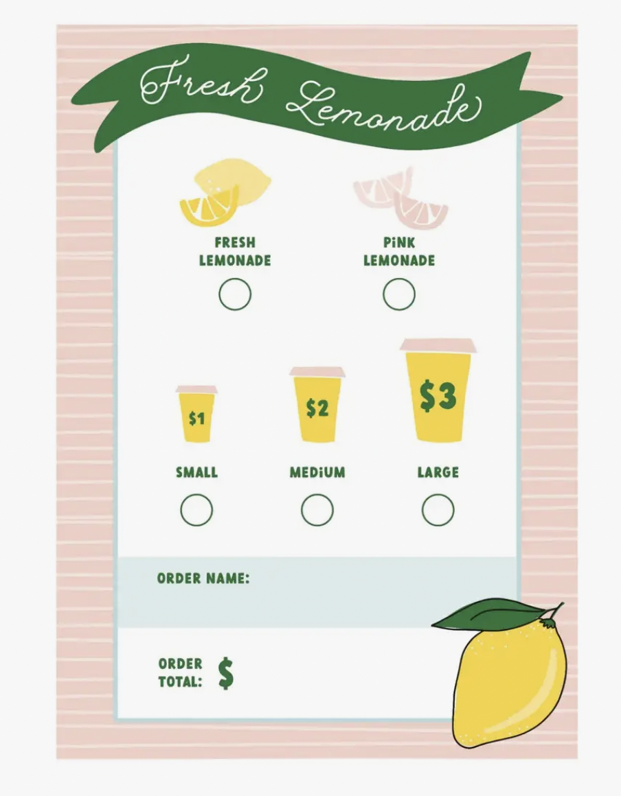 Pretend Play Notepads