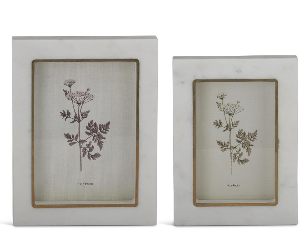 White Marble & Gold Photo Frames