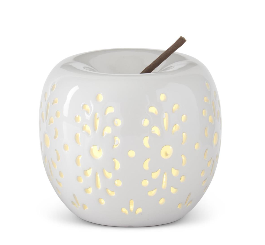 White Ceramic LED Apple