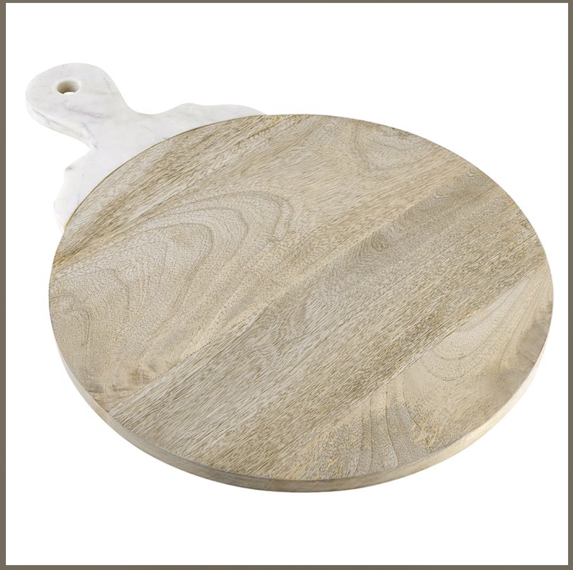 Wood Board with Marble Handle