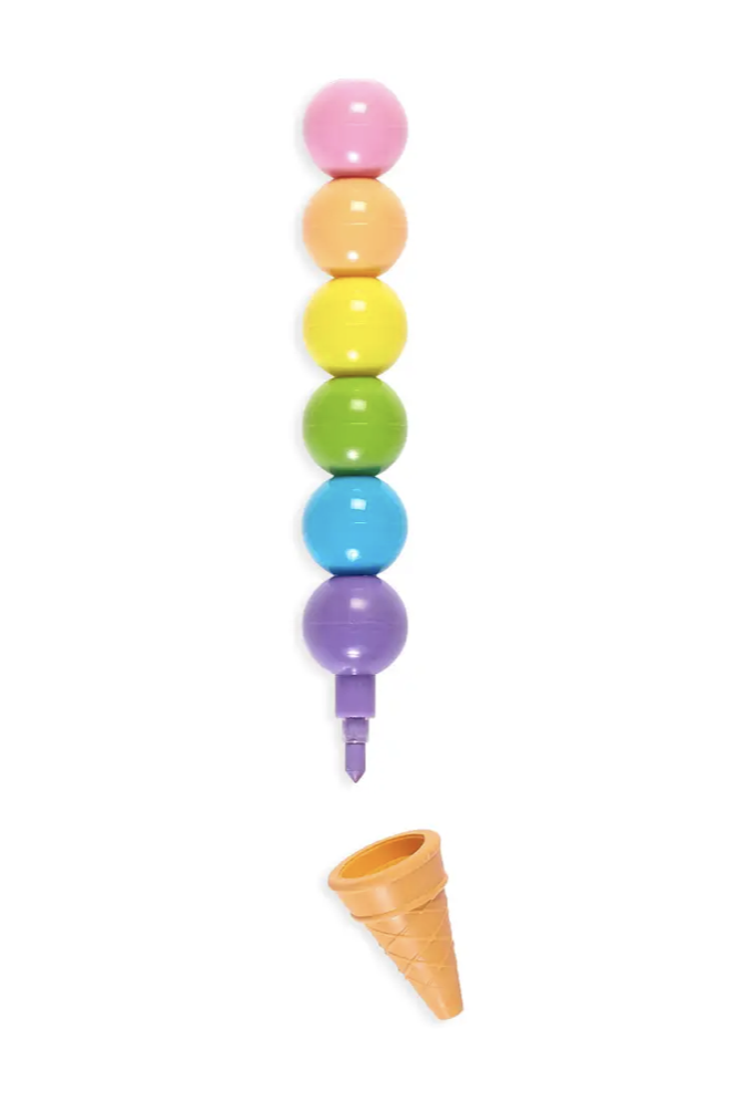 Rainbow Scoops Vanilla Scented Stacking Erasable Crayons