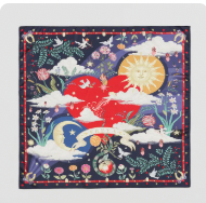 Navy Freya Narrative Square Scard