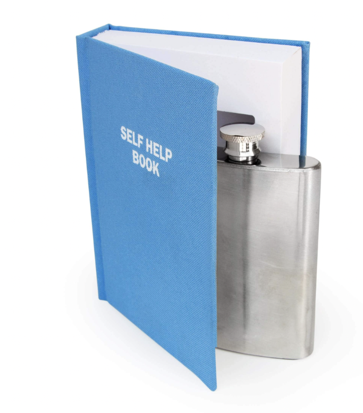 SELF HELP BOOK HIP-FLASK