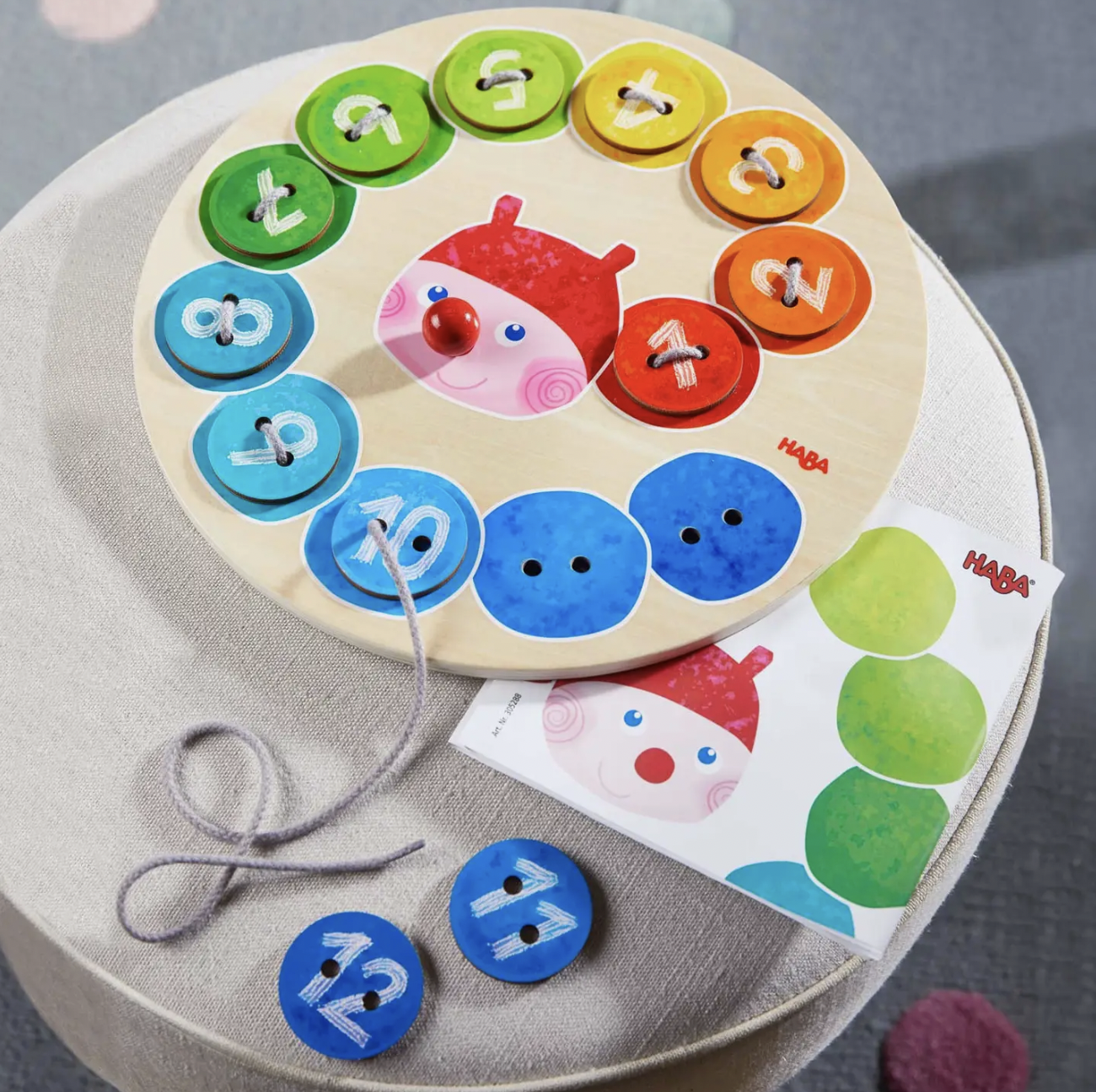 Rainbow Caterpillar Threading Game