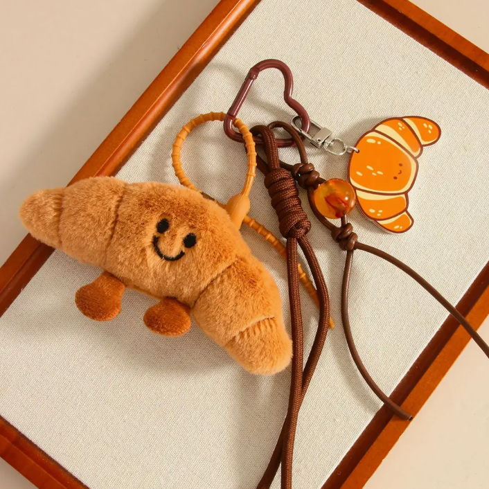 Plush Croissant Keychain