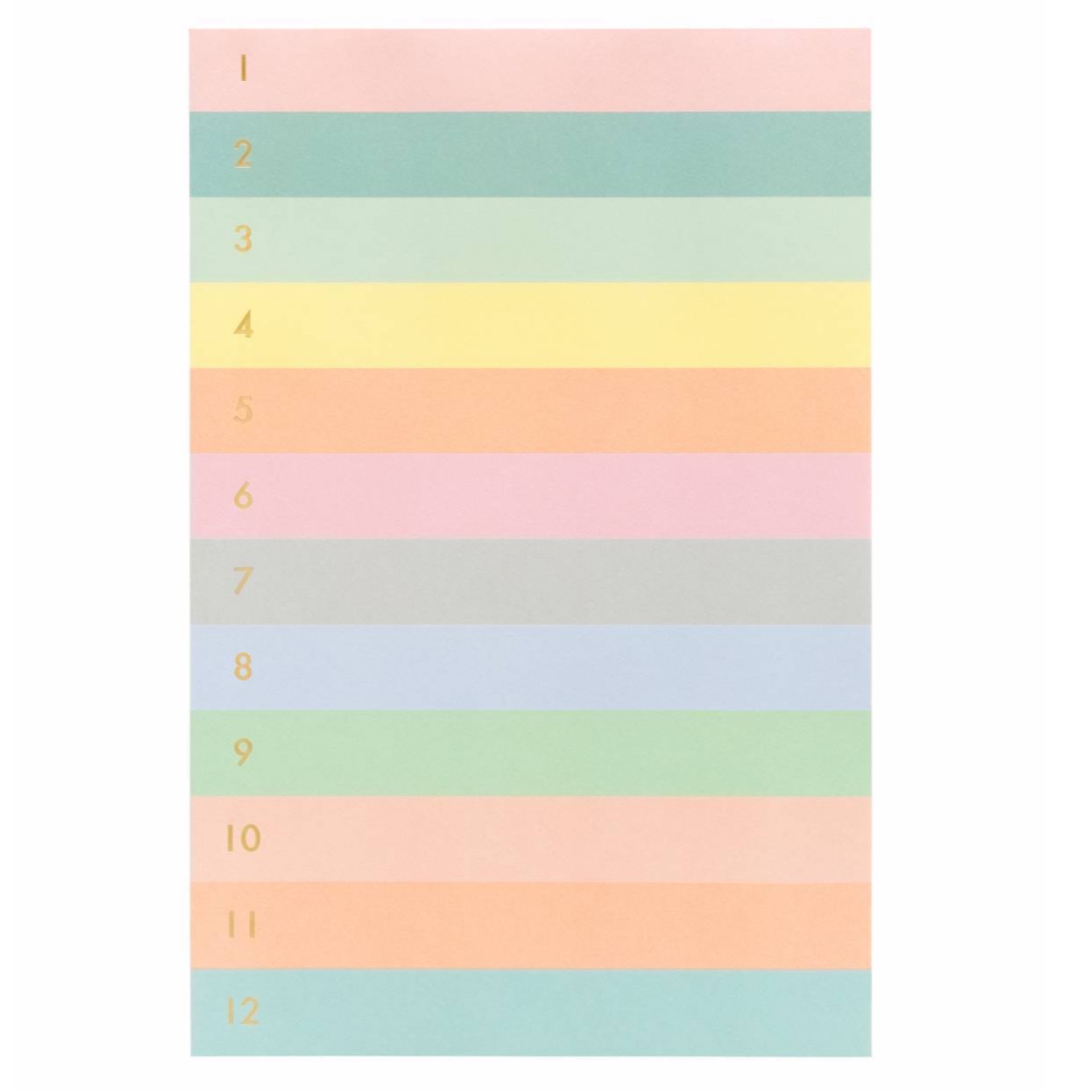 Numbered Color Block Memo Notepad