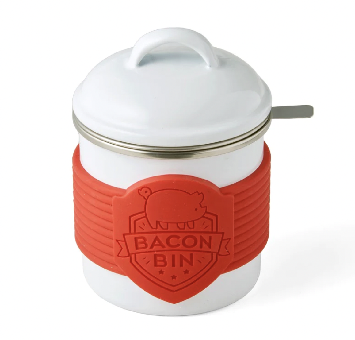 White Metal Bacon Bin