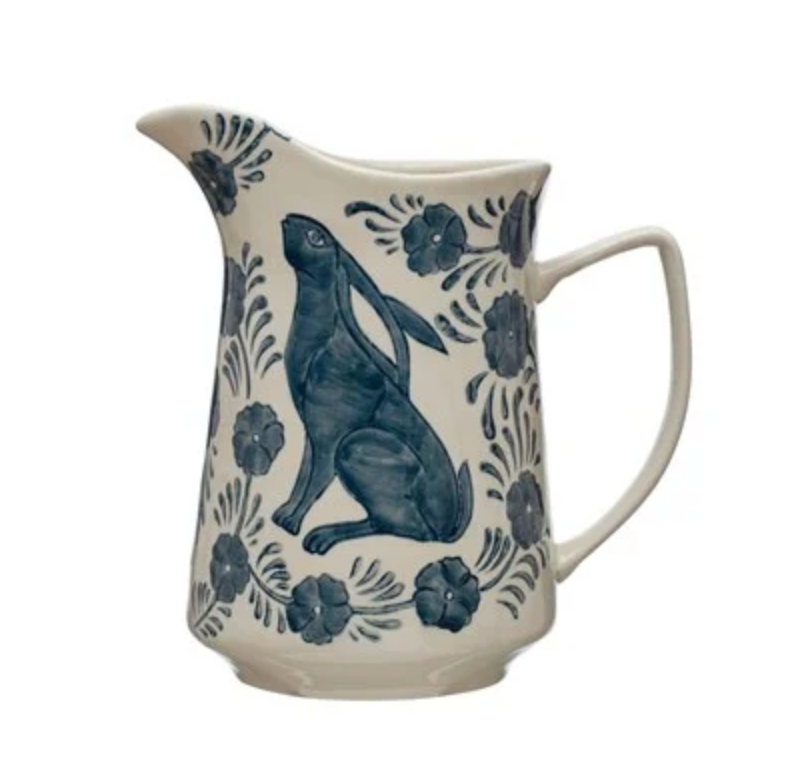 Painted Blue Bunny Pitcher