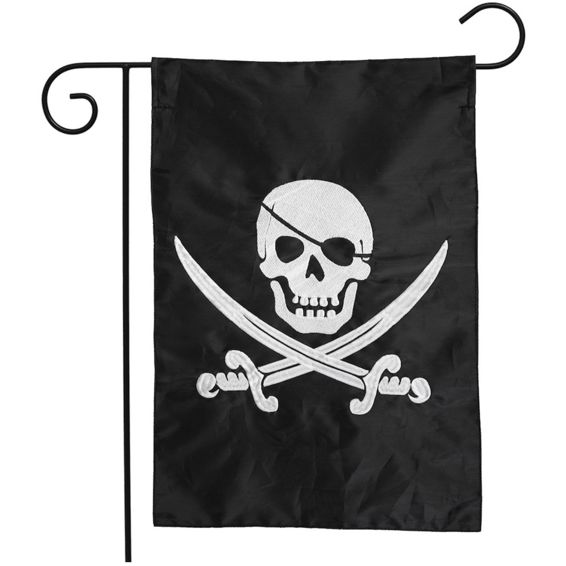 Pirate Embroidered Garden Flag