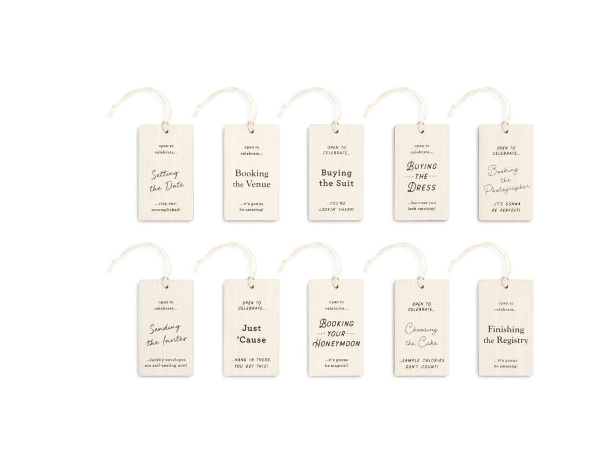 Wedding Bottle Tags, Set of 10