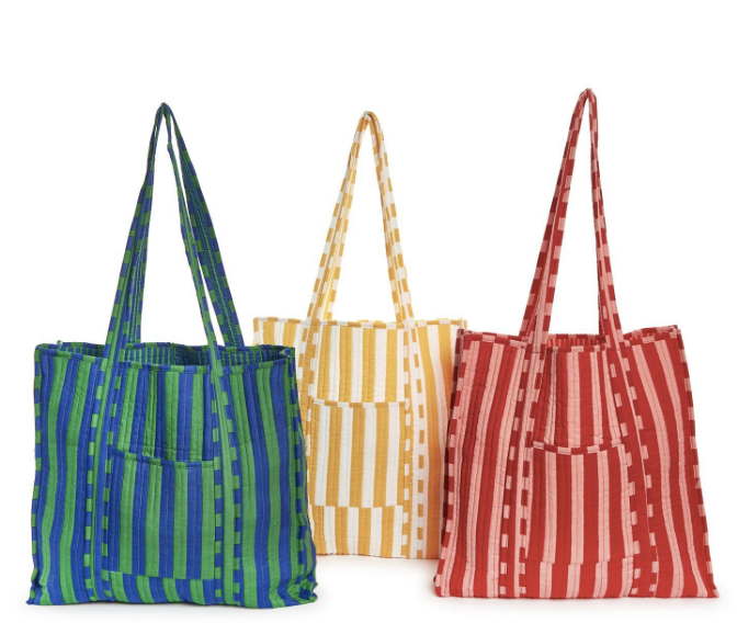 Two Tone Cotton Quilted Tote