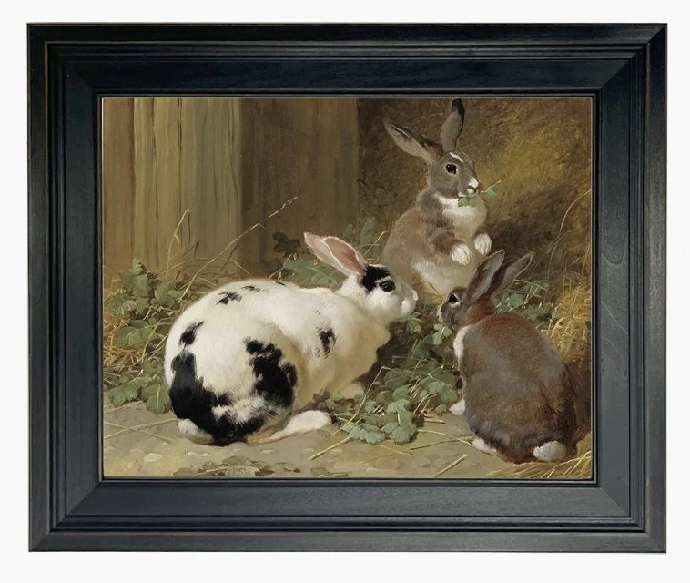 Three Rabbits Framed Oil Painting Print