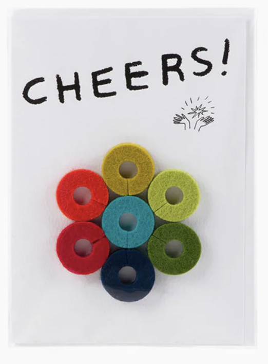 Wine-Ote's Merino Wool Felt Wine Marker Note Card