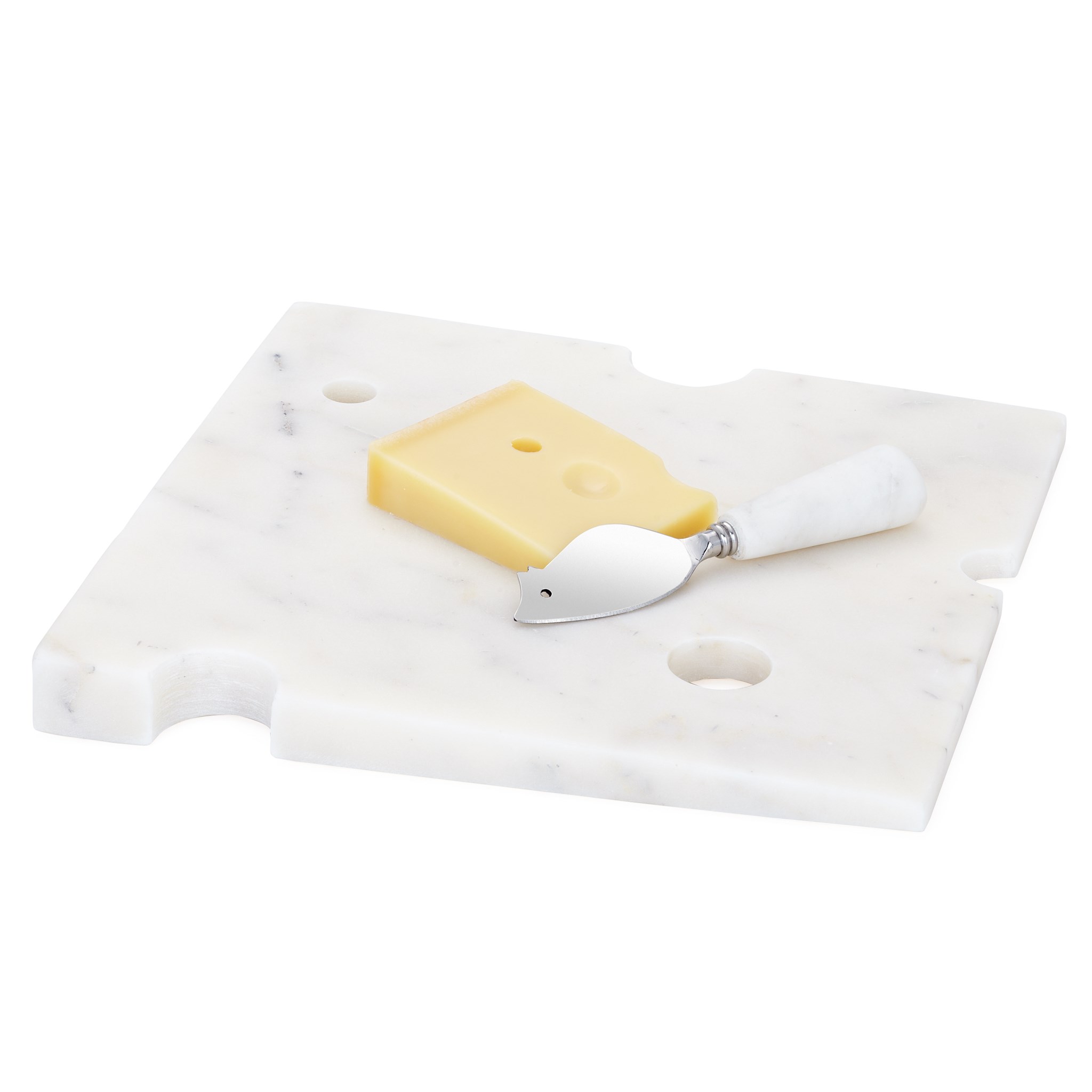 Wedge Marble Cheese Board + Mouse Knife